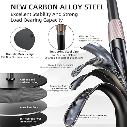 Miniatura 4 de PreSilkee Soporte de cabeza de maniquí mejorado, altura ajustable (30-53 pulgadas), soporte de cabeza de peluca reforzado y estable base de metal