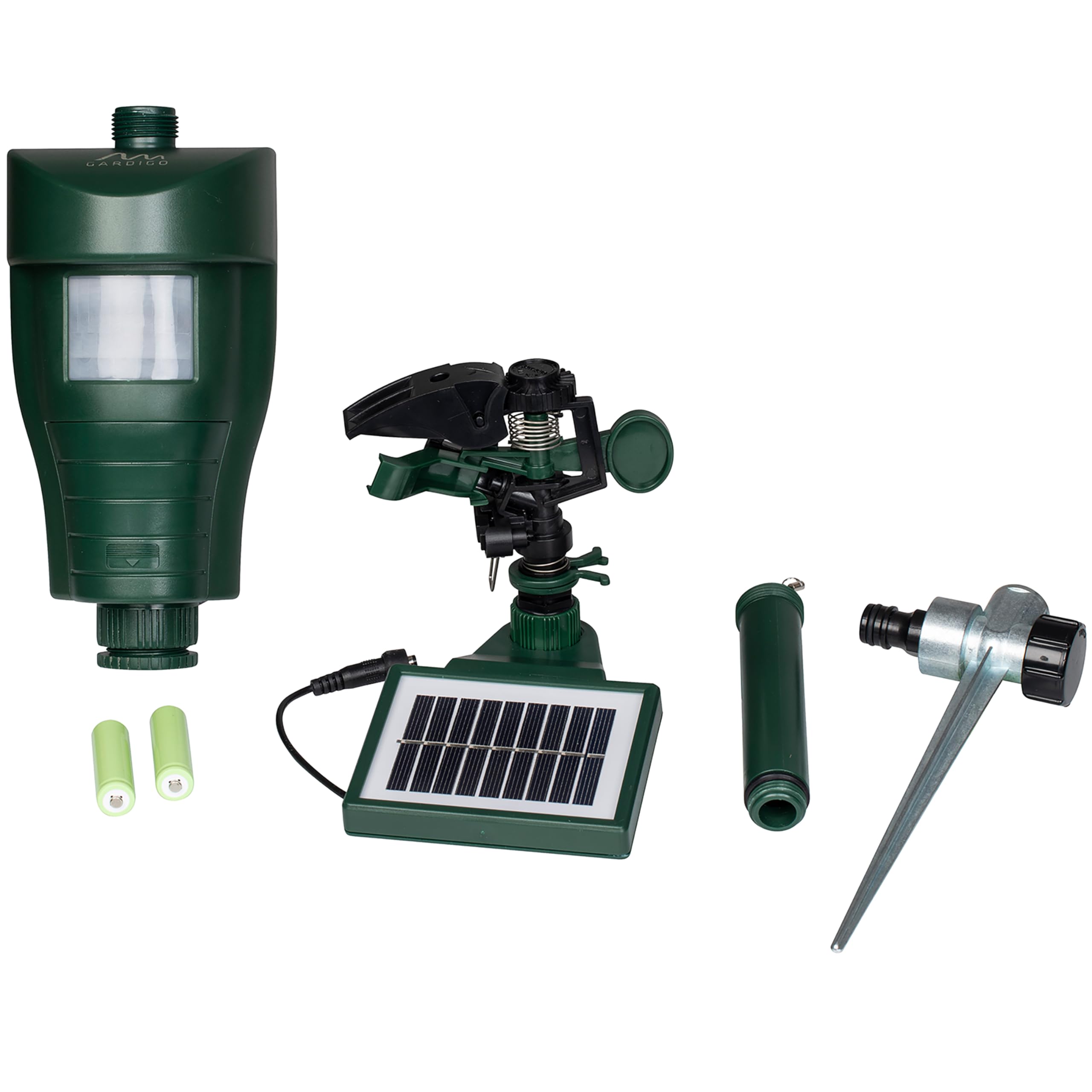 GARDIGO Répulsif Solaire à Jet d'eau pour Chats, Oiseaux et Hérons | Répulsif animaux solaire – Détecteur de mouvement PIR – Portée jusqu'à 10 m – Chats, oiseaux et hérons