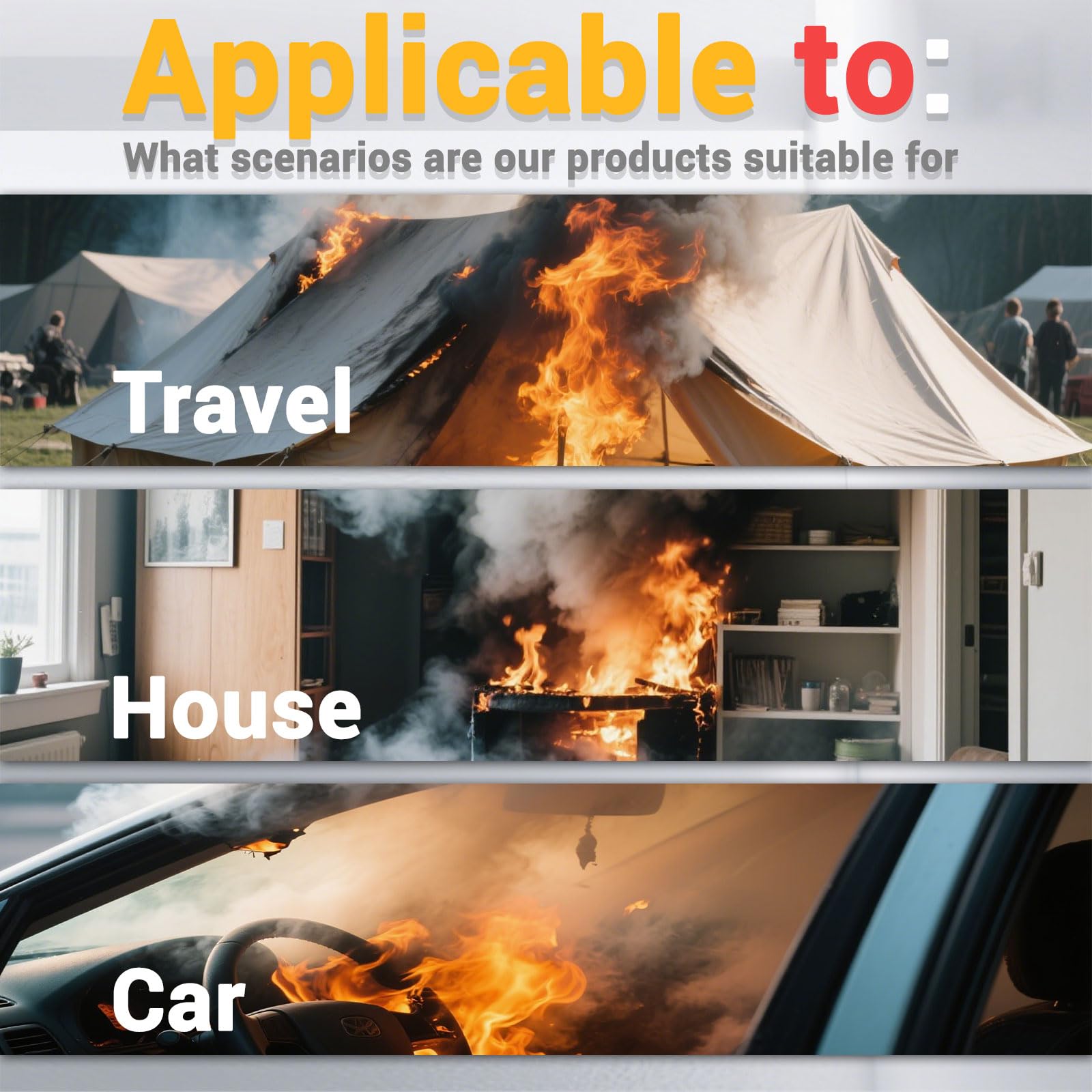 2PCS Mini Fire Extinguishers for Vehicle & Home & Kitchen- Small Portable Car Fire Extinguisher Kit with Brackets - Stay Safe Emergency Suppression for Motorcycle & RV & Kitchen