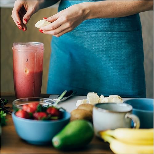 KitchnPro Batidora de repuesto de 32 onzas, piezas de repuesto compatibles para 600 W y 900 W, extra fuerte y duradera, paquete de 2 para tazas de