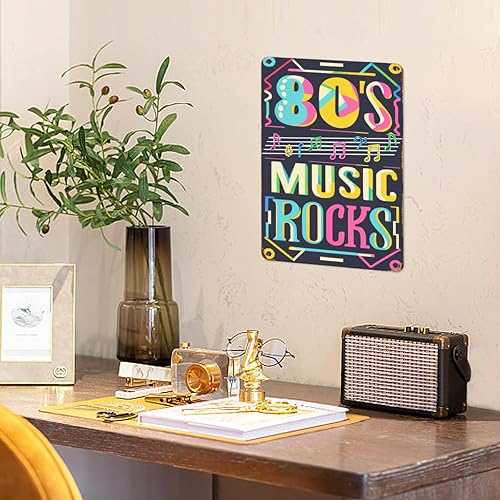 Miniatura 4 de Letrero de lata de metal de los años 80, diseño de rocas, vintage, retro, divertido, para garaje, baño, oficina, hombre, cueva, pub, bar, regalo, 12