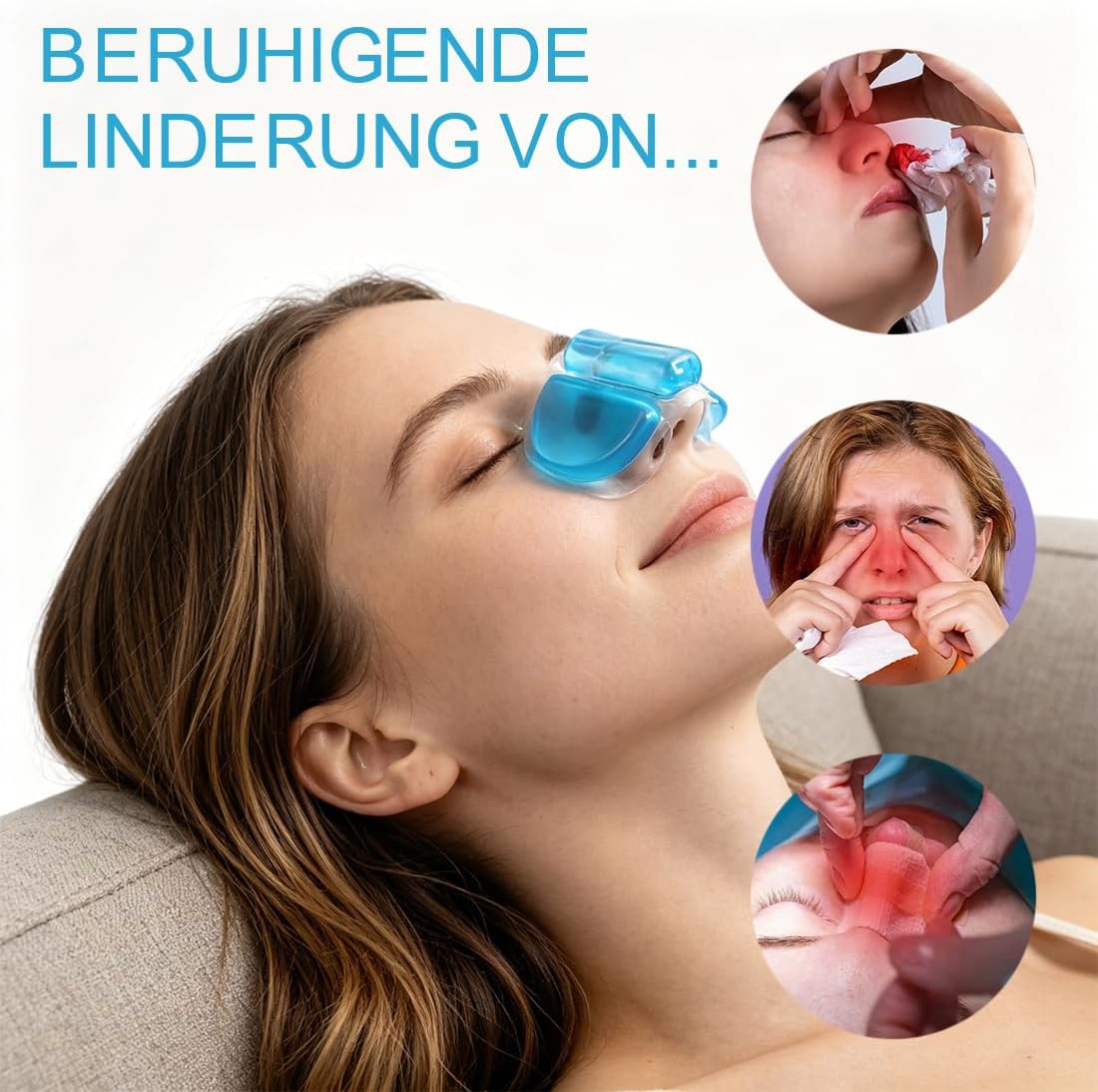 2-Pack Nose Ice Pack Reusable Nose Cold Compress Gel Ice Packs Nosebleed Stopper for Swelling and Rhinoplasty Septoplasty