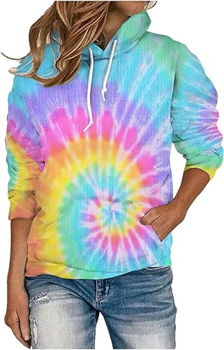 Camisas casuales de manga larga para mujer, teñido anudado, blusa de moda de otoño 2023 con bolsillo