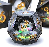 Vista 37 de Resin Cat Head DND Dice, Sharp Edge Dungeons and Dragons Polyhedron Game Dice Set for Role Playing Games RPG Explorer Magic, Holiday Birthday Gifts