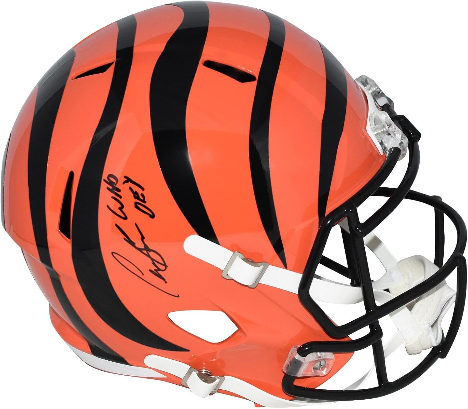 Chase Brown Autographed Cincinnati Bengals Full Size Speed Helmet W/Who Dey - Autographed NFL Helmets