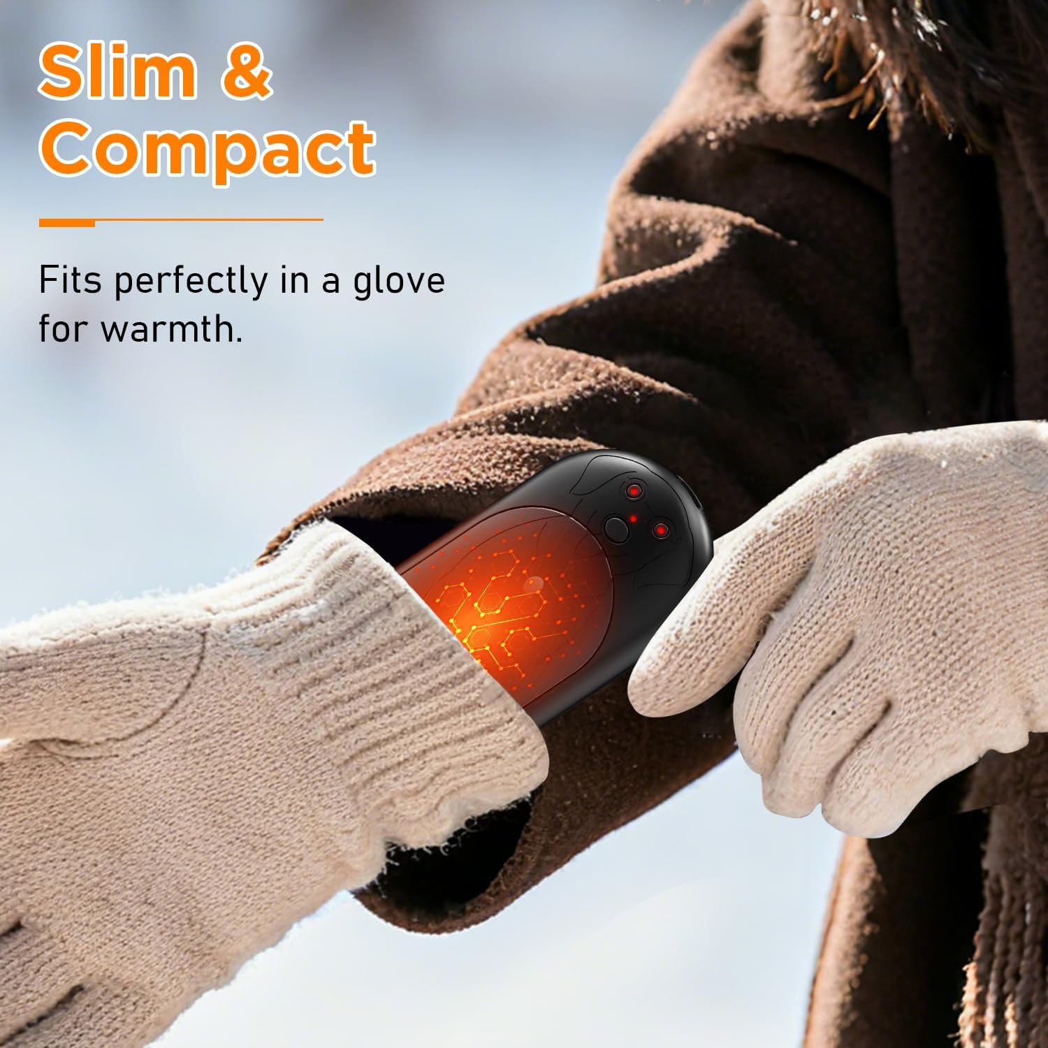 Hand Warmers Rechargeable 2 Pack, 6000mAh, 20Hrs Long Lasting, 3 Heat Levels, Portable Electric Hand Warmers for Men Women, Ideal for Outdoor Activities, Hunting, Golf, Camping, Winter Gift - Black - Image 4