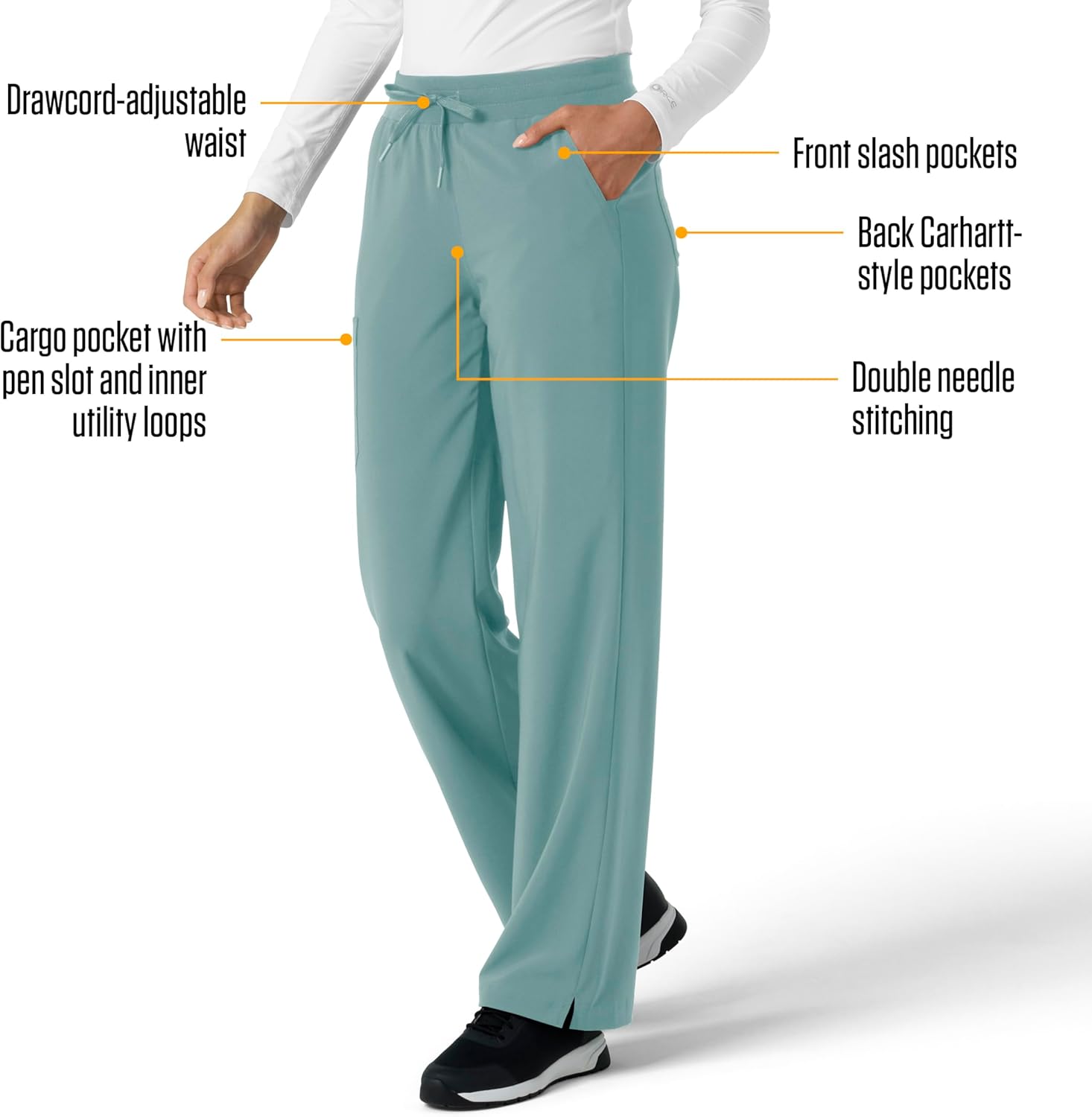 Carhartt Womens Women's Force® Cross-Flex Boot Cut Scrub Pant - Image 2