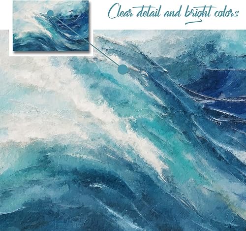 Miniatura 229 de Lienzo artístico para pared, pinturas de arte abstracto, fantasía azul, grafiti colorido sobre fondo blanco; decoración artística moderna para sala