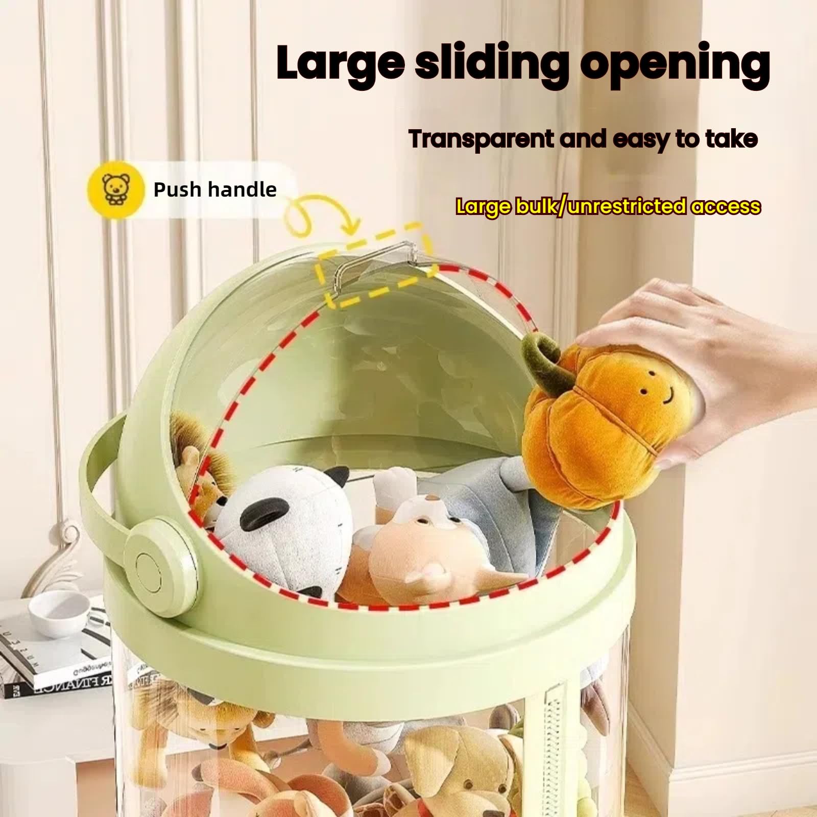 Soft Toy Storage Tube, Teddy Storage Tube, Large Stuffed Animal Storage Tube, Dustproof Clear Organizer Tube With Zipper, Cylindrical Kids Plushies