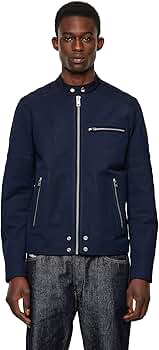 【M】Dieselメンズ ジャケット J-GLORY JACKET XL J-GLORY-NW Man: Biker jacket in cotton-touch nylon | Diesel