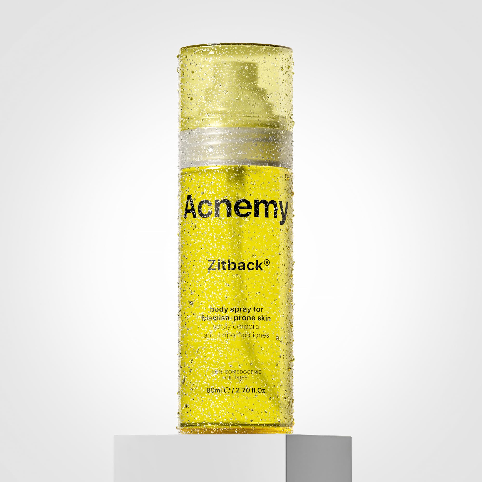ACNEMY ZITBACK® - Anti-acne Body Spray with AHA and Lemon Water, 80 ml – Eliminates Pimples on Back and Body, Quick Drying, Oil-Free, Reduces Imperfections