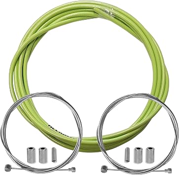 cyclingcolors Brake Cable Cover Bowden Cable Brake Cable Covers 5 mm with Brake Cable Brake Cable Housing Bicycle MTB Road Bike City Oldtimer Green