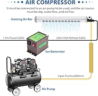 Vista 5 de YUCHENGTECH Barra de aire ionizante de 11.8 in, barra ionizadora antiestática, eliminador estático, descargador, barra antiestática, removedor