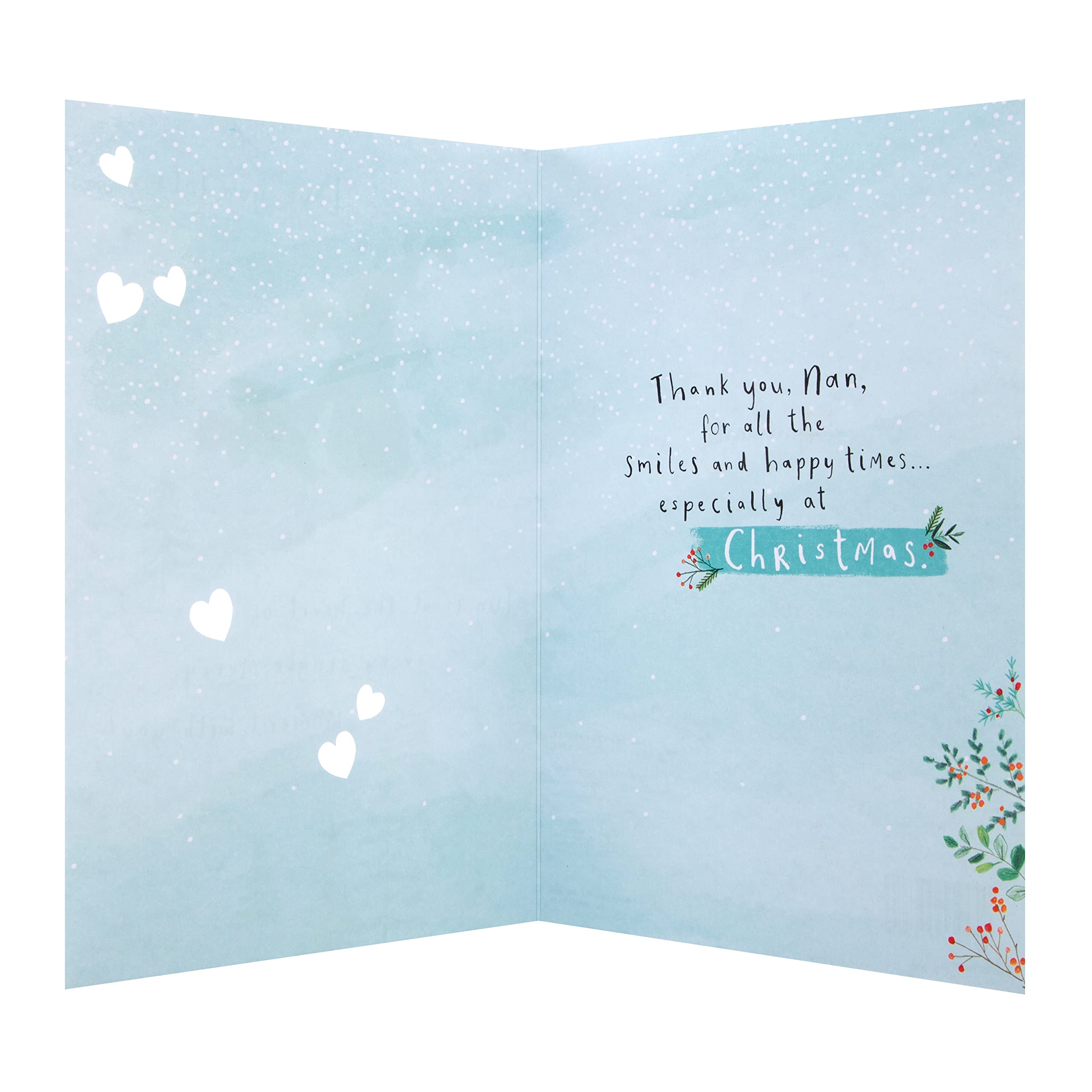 Hallmark Weihnachtskarte Für Oma - Forever Friends Design Mit Gestanzten Herzen