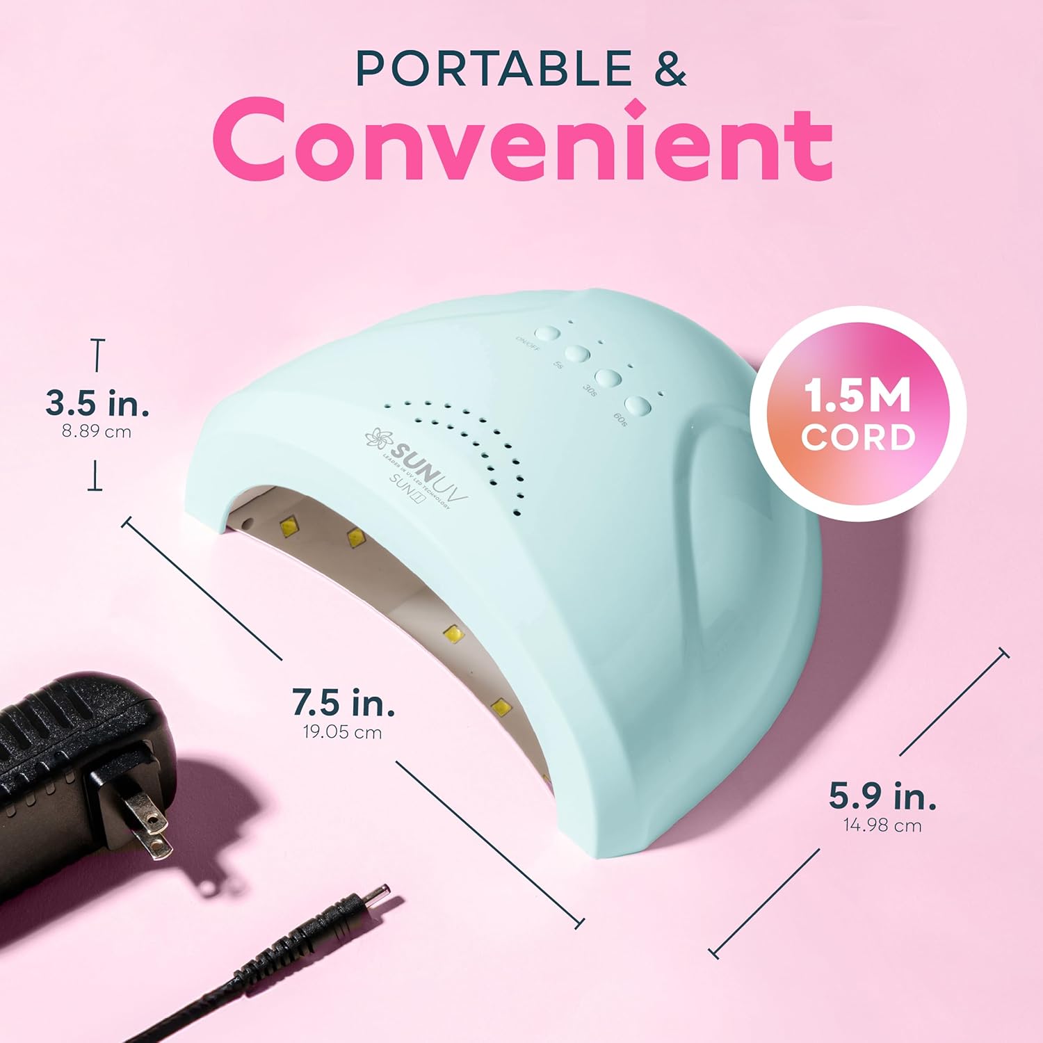 SUNUV Nail Dryer, UV Light Gloves for Gel Nails, Fingerless UPF 50+ Anti UV Gloves for Gel Lamp, Nails Dryer with Sensor 2 Timers SUNONE Blue