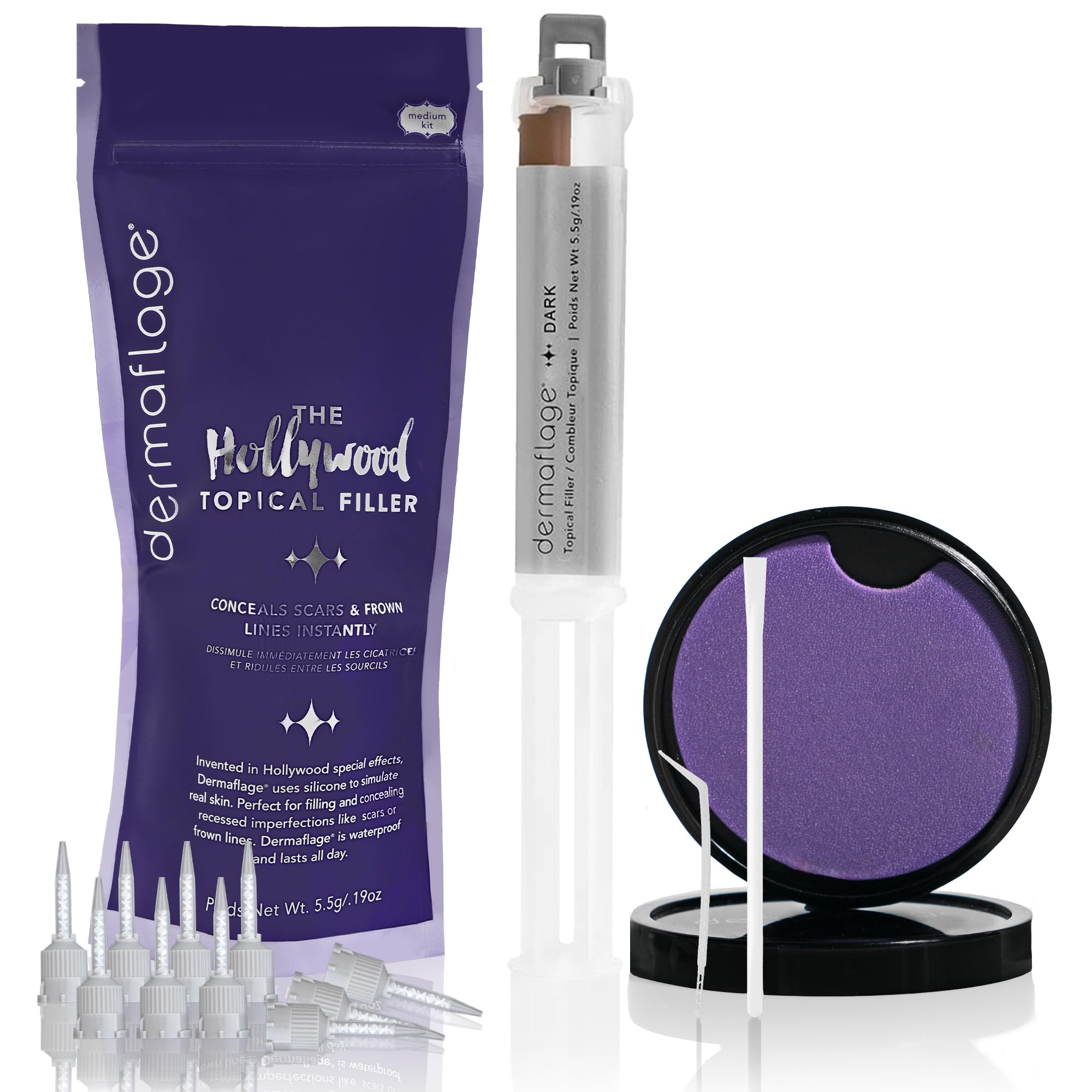 Dermaflage Cover Up Concealer Gel for Scars, Frown Lines from Hollywood Pro Translucent Finish