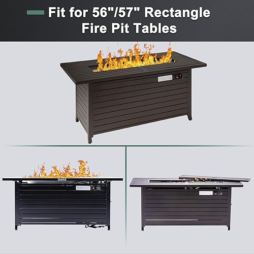 Miniatura 6 de GASPRO Protector de viento de vidrio de 41.5 x 11.5 pulgadas para mesa rectangular para hoguera, panel de vidrio templado grueso y resistente con