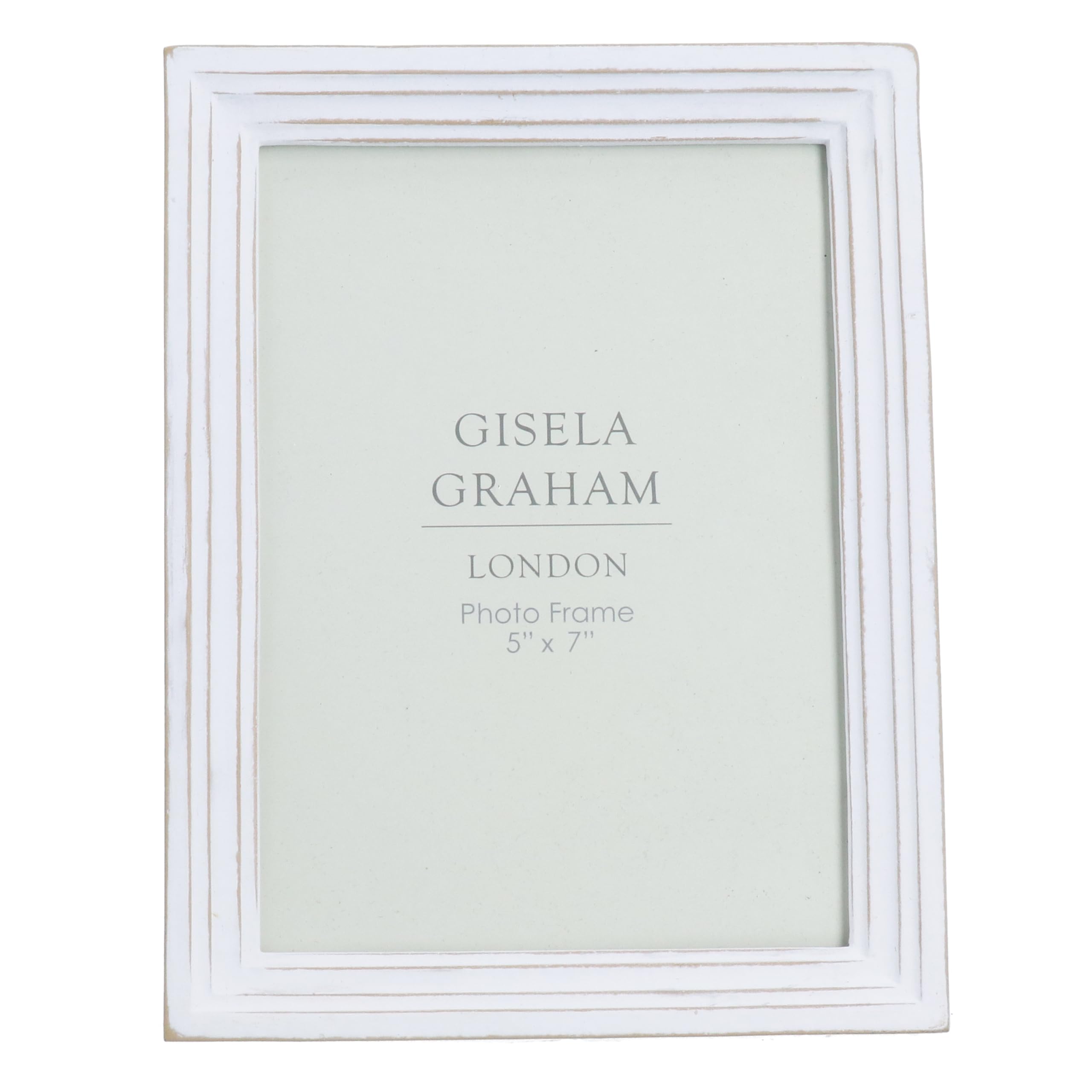 Gisela Graham White Washed Resin Photo Frame, Distressed Finish (5 X 7 Inch)