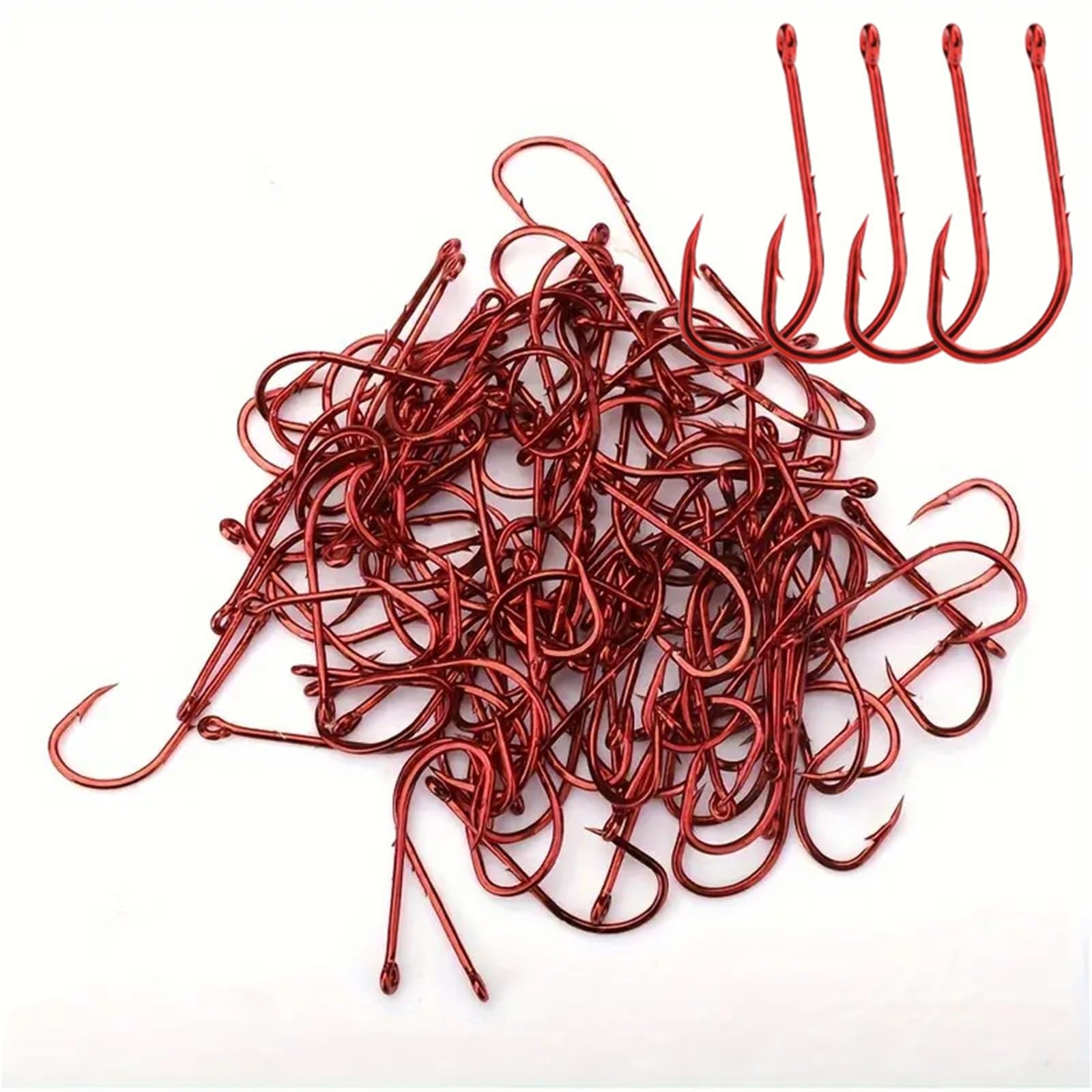 Hamecon Peche Hameçons de pêche 100/50 pièces, Acier au Carbone