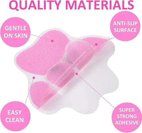 Vista 21 de Mudder 20 calcomanías antideslizantes para bañera, calcomanías antideslizantes para regadera, calcomanías adhesivas para patas, pisadas de tracción