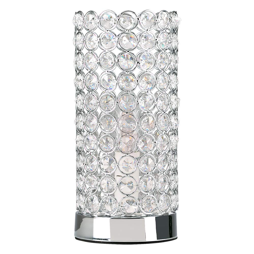MiniSun | Modern Polished Chrome and Clear K9 Crystal Jewel Touch Table Lamp | Table Lamps, Home Décor & Improvement Essential | Includes 5W LED Bulb [3000K Warm White]