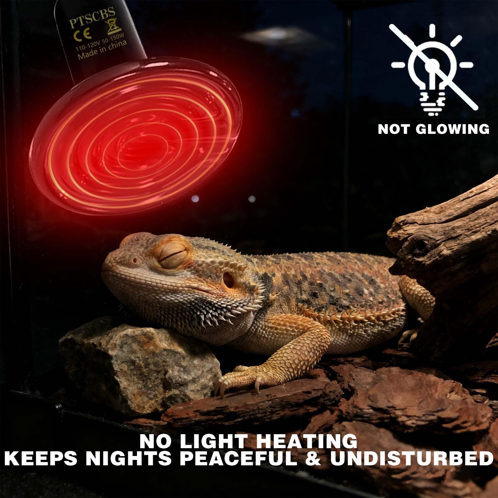 75W Reptile Heat Lamp(2 Packs)-Ceramic Heat Emitter for Reptiles Amphibian Pet Brooders Chicken Incubation, and Terrariums Turtle Lizard Bearded Dragon Snake E26 - image 3