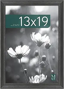 MCS Studio Gallery Classic 13x19 Picture Frame Black Woodgrain, Vertical & Horizontal Wall Hanging Large Picture Frame for Photos, Posters & Art Prints (1-Pack)