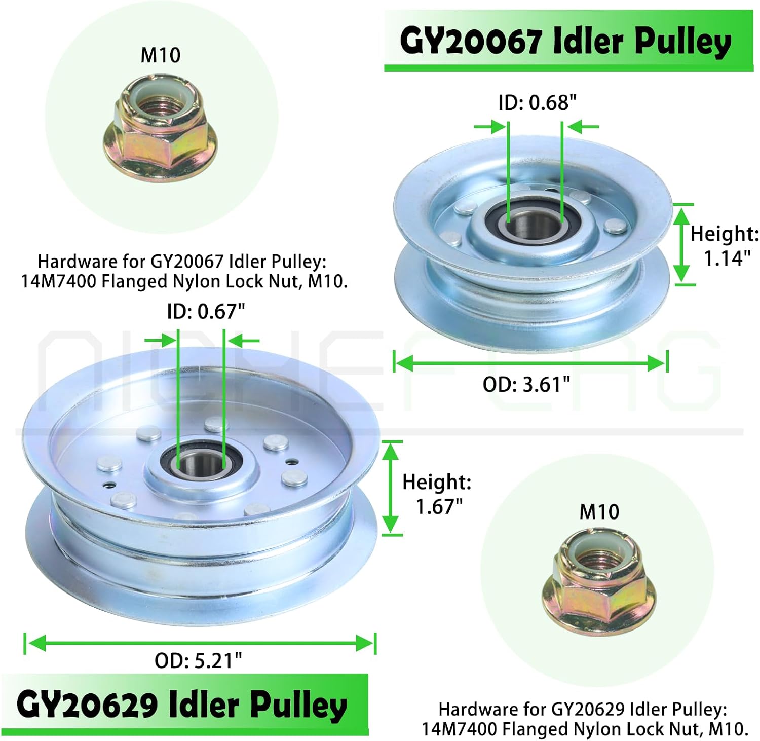 42 inch Deck Rebuild Kit for John Deere D110 D130 D105 LA115 D125 LA105 E100 Includes 2xGY21098 Spindle 2xGX20367 Spindle Pulley 1xIdler Pulley Kit 1xGX20072 Belt(1/2x103) 2xAM141034 Blades