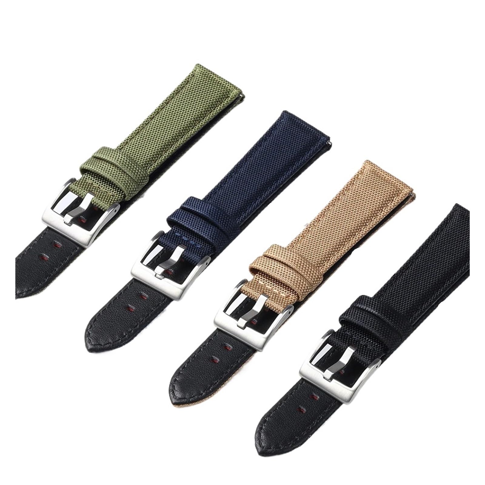 HuanJ Cinturino in vera pelle, cinturino in nylon, cinturino a sgancio rapido