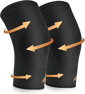 2 Pack Knee Brace for Knee Pain - Knee Compression Sleeve Support for Men and Women Running, Basketball, Meniscus Tear, ACL, Arthritis, Joint Pain Relief, Injury Recovery