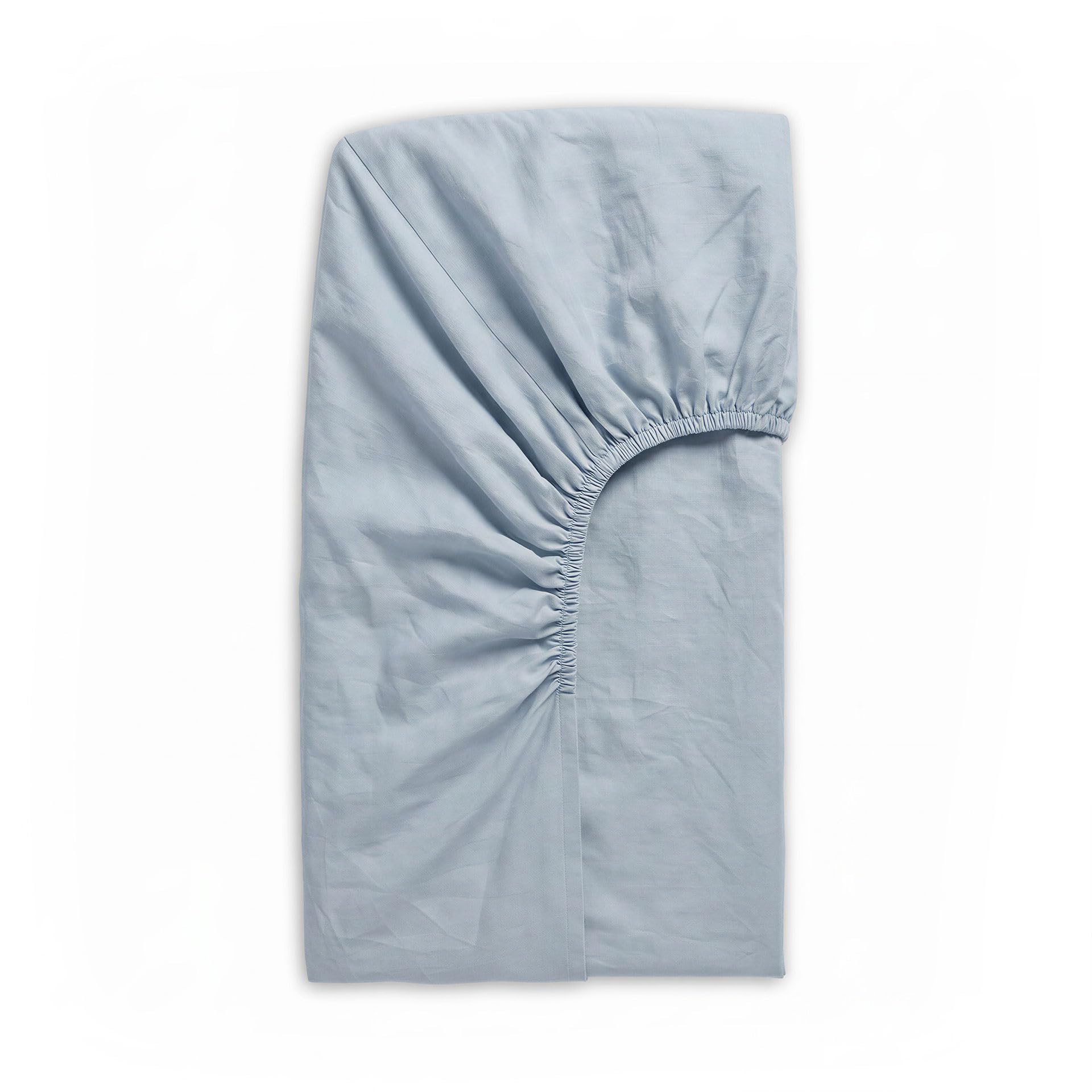 DIP & DOZE Luxury 100% Pure Linen Fitted Sheet, Sky Blue Single — image 1