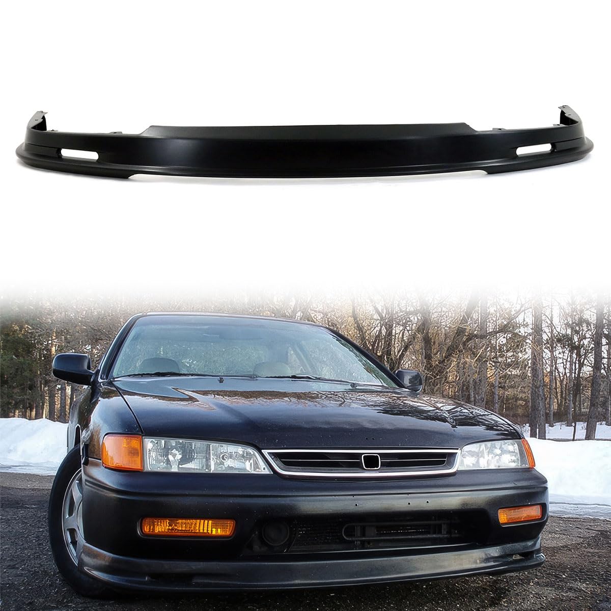 HYPER GLORY Front Bumper Lip Compatible with 1994-1995 Honda Accord, Unpainted Black Mug Style Polypropylene Front Lower Chin Spoiler Protector, 1 PC