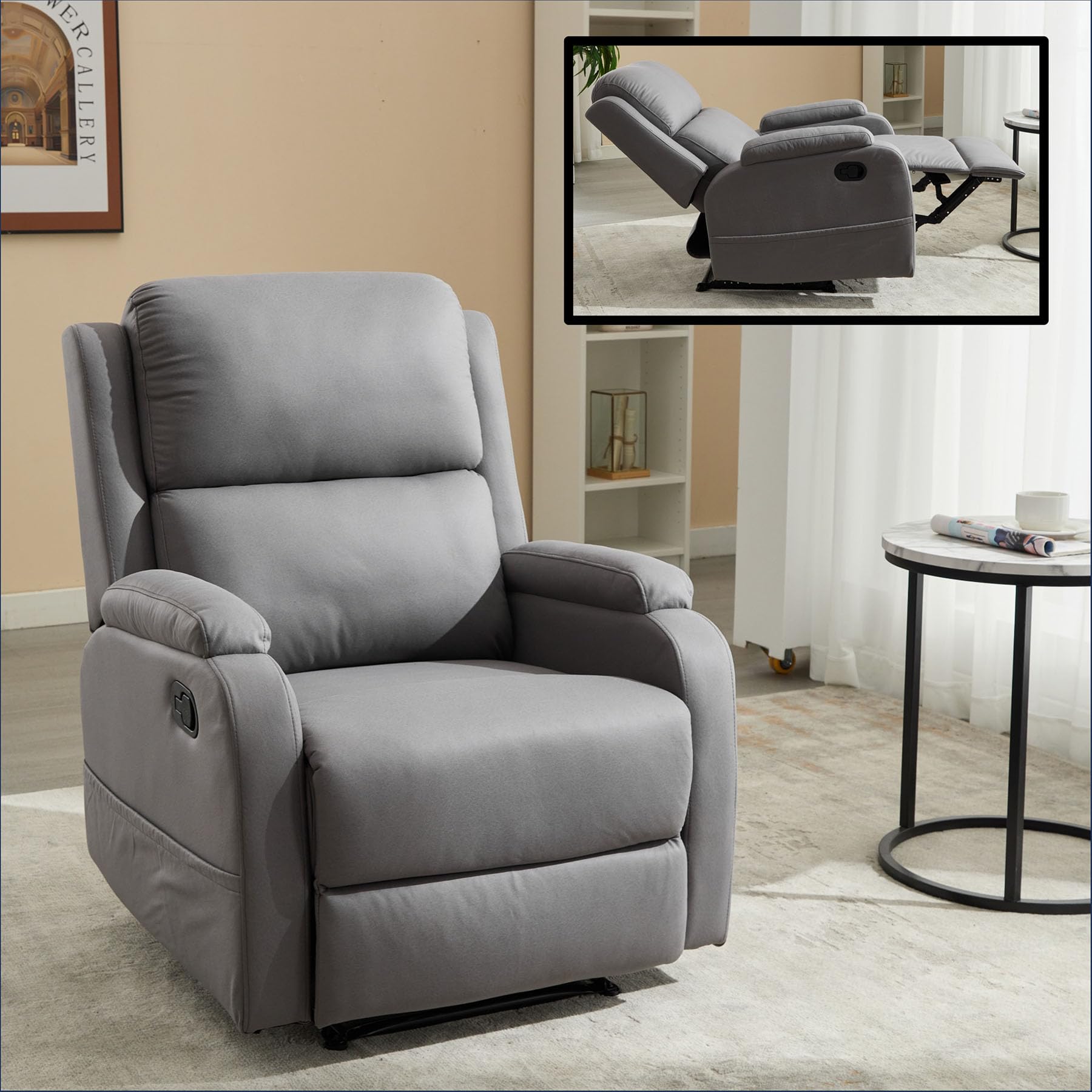 Amazon.com: Small Recliners for Small Spaces,Leather Boy Recliner ...