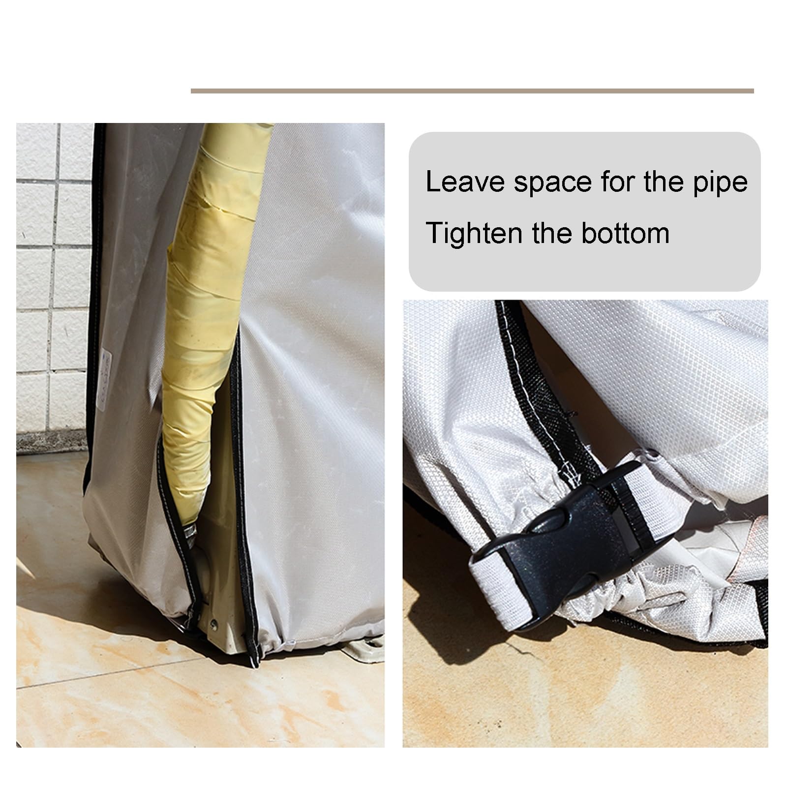 Funda Aire Acondicionado Exterior, Tela Oxford 600D, Impermeable y Resistente al Sol, Adecuada para Unidades Exteriores de Aire Acondicionado(Gray,96x70x40cm/38x28x16in)