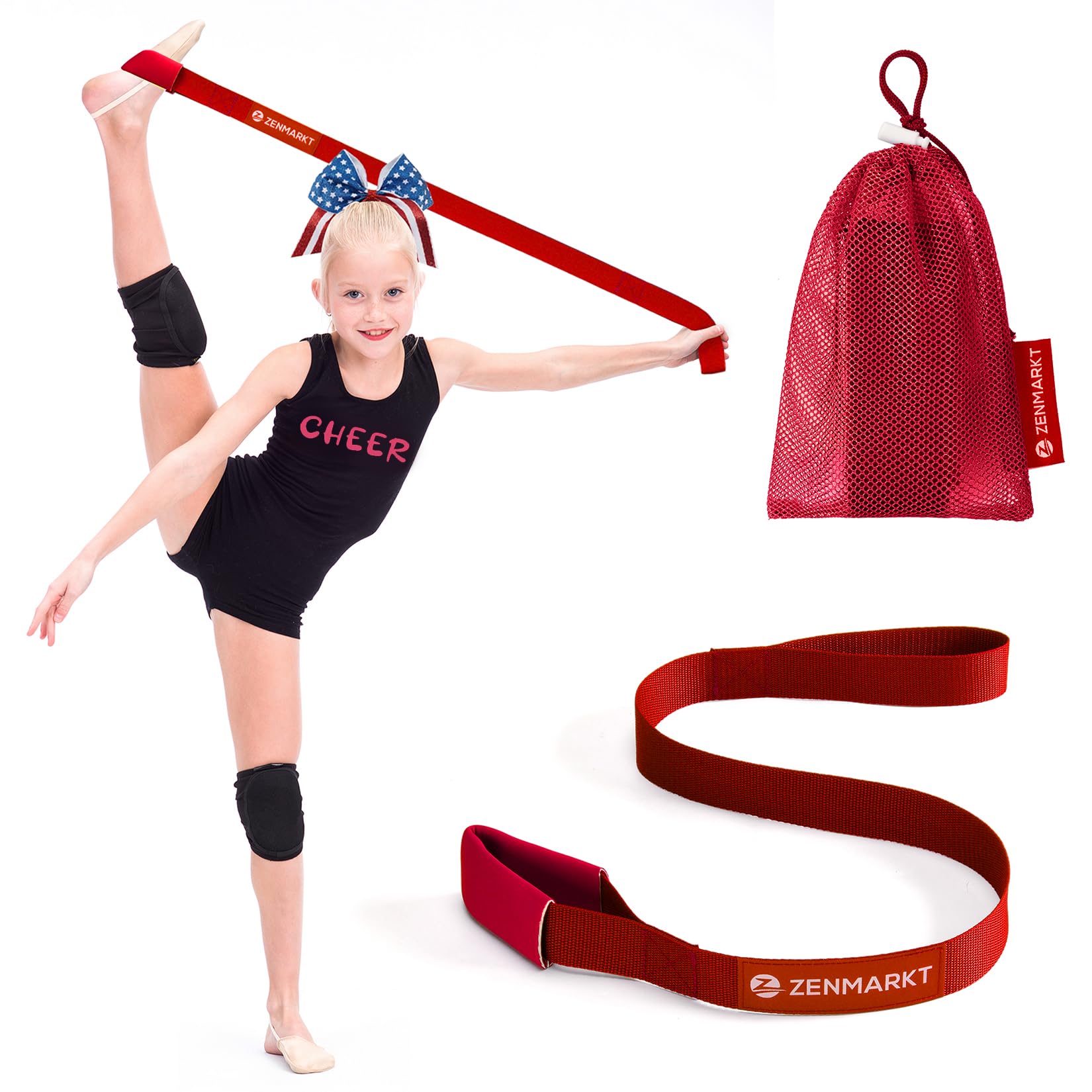 Stretching Strap for Cheer – Flexibility Stunt Strap for Cheerleaders – Durable Cheer Stretching Bands for Improved Flexibility, Range of Motion –