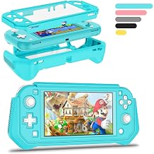 V-MOTA Protective Case for Nintendo Switch Lite, Full Protection Switch Lite Cover, TPU Shock-Absorption and Anti-Scratch,Bult-in Screen Protector Blue