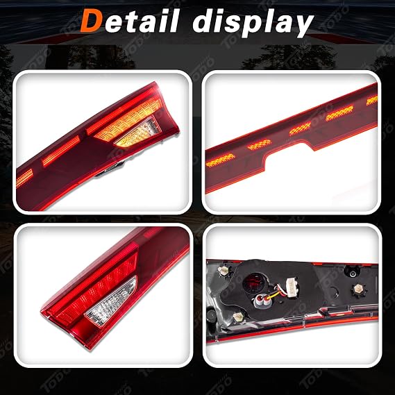 TODO LED Third Brake Light compatible with 2021-2024 Kia K5 EX GT GT-Line, Replaces 92403-L3120, Waterproof Red Lens, Center Tail Light Middle Section Lights Up