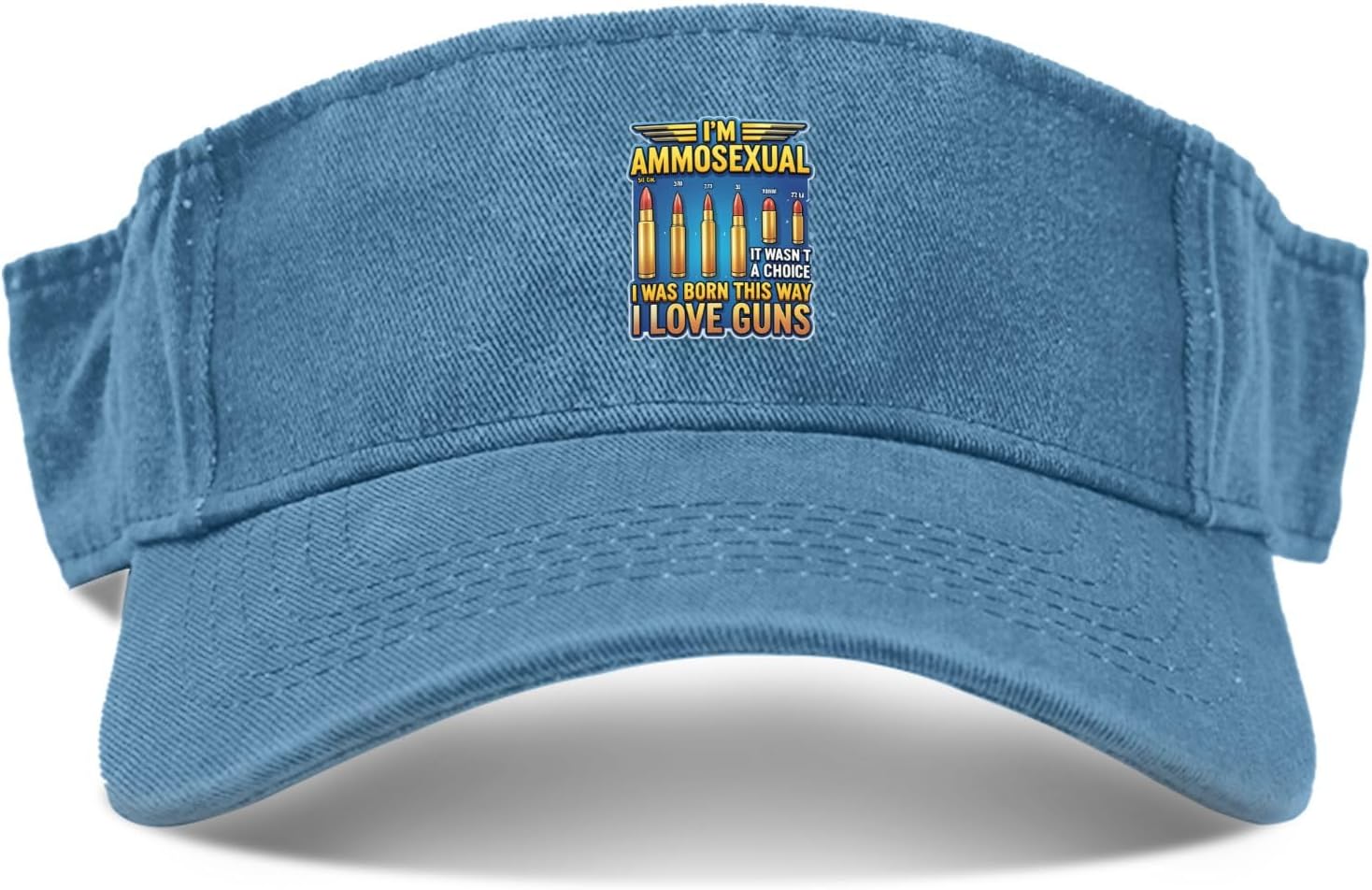 I M AMMOSEXUAL IT WASN T A Choice I Love Guns Funny Hat for Mens Adjustable Cap Lake Blue