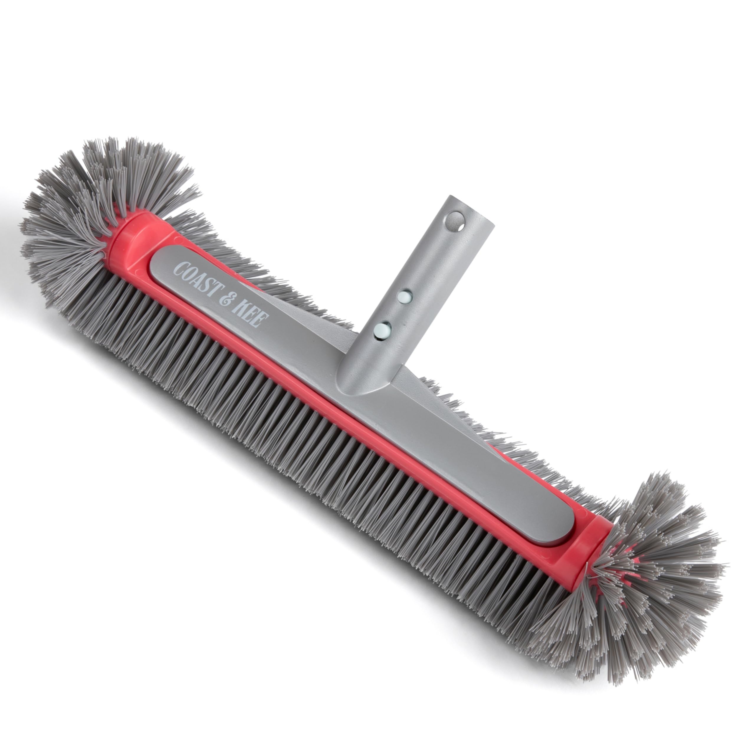 Pool Brush Head for Inground & Above Ground Pools | 10-Rows of Nylon Bristles Heavy-Duty Aluminum Handle | Swimming Cleaning Brush for Walls, Corners, Stairs & Floors
