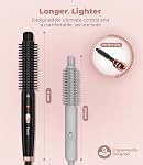 FARERY 1 Inch Thermal Brush Curling Iron for Smooth Natural Curls – Anti-Scald Hard Bristles, Lightweight, One-Button Start, Dual Voltage Travel Hair Tool with 360° Swivel Cord, 410°F Fast Heat