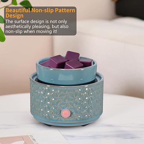 Miniatura 5 de Calentador eléctrico de cera derretida, calentador de velas 4 en 1 para derretir cera perfumada, quemador de cera de fragancia de cerámica para el