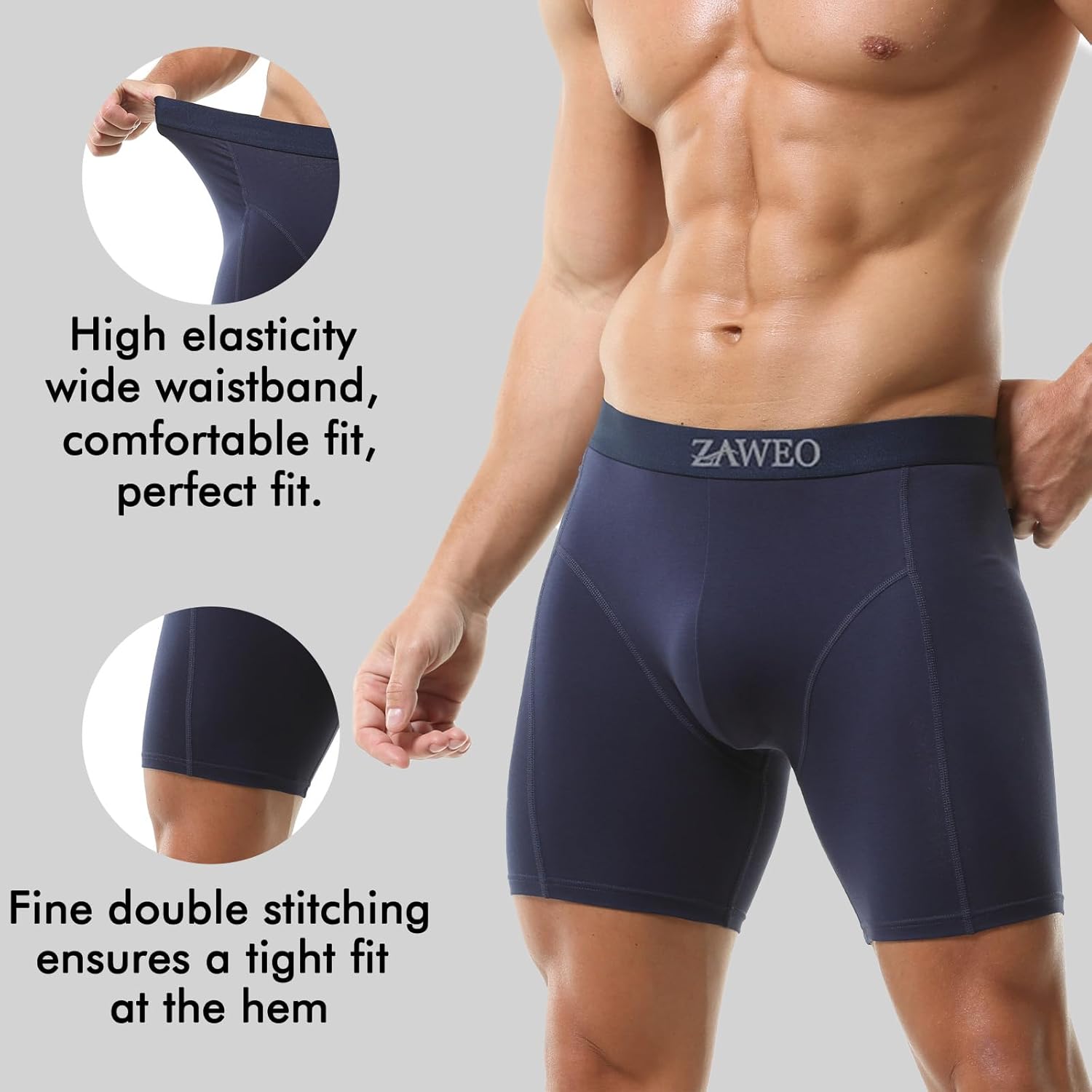 Men's pure Cotton Underwear, Comfortable and Soft, Moisture Wicking After Exercise, Keeping Refreshing, 4-piece Set - Image 3