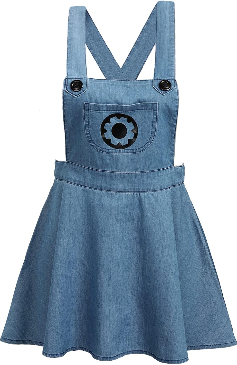 CutiePlusU Button Crotch Onesie Adult Romper Bodysuit Costume- Despicable Denim Overalls Skirt Set