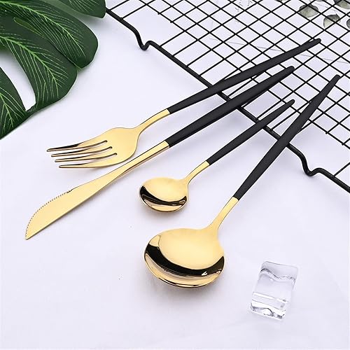 Miniatura 2 de Modern Stainless Steel Tableware Set 24 Piece Tableware Set for 6 People Tableware Set for Family and Restaurant Dishwasher Safe Color  Pink gold