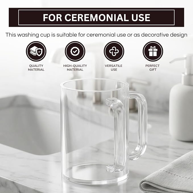 Vaso para lavado de manos Khen acrílico transparente 5 pulgadas miniatura 5