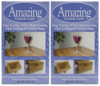 2 Pack - Alumilite Amazing Clear Cast Resin 16 Ounce Boxes 8 Ounce Part A and 8 Ounce Part B Per Box