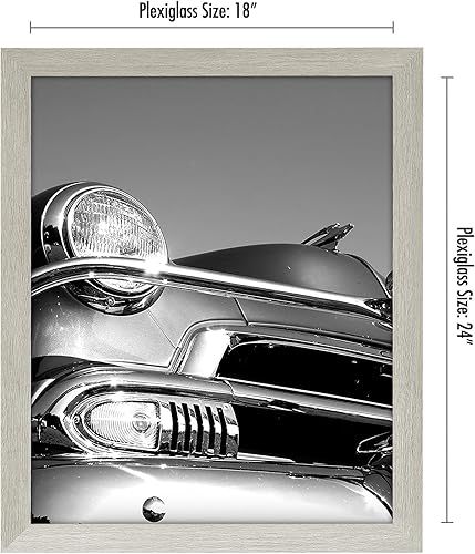 Vista 121 de Americanflat - Marco para póster de 71 x 74 cm con plexiglás pulido, portarretratos negro de madera industrializada, Epic Collection, marco ancho