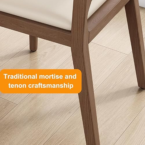 Miniatura 8 de Leather Seat Dining Room Chair with Back, Wooden Dining Chairs Set Kitchen Chair, Dining Room Chairs Armless Seat for Kitchen Living Room