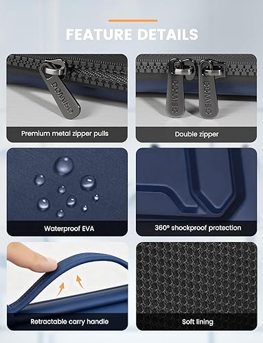 Miniatura 5 de DOMISO Funda para laptop de 13.3 pulgadas con asa, a prueba de golpes, impermeable, funda protectora de EVA para portátiles de 13-13.3 pulgadas13