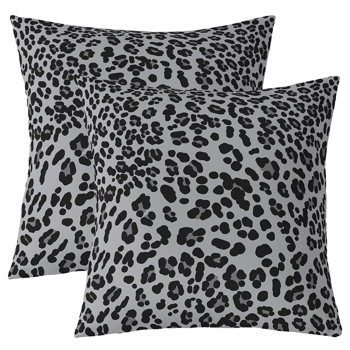 Homemissing Black Grey Leopard Cushion Covers Set of 2 60x60cm For Kids Boys Girls Teens Cheetah Throw Pillow Covers Animal Print Pillow Case For Sofa Bed Chair โ image 1